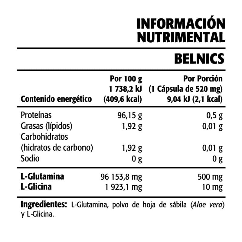 BELNICS (L-Glutamina, L-Glicina)